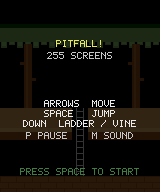 Pitfall! title screen